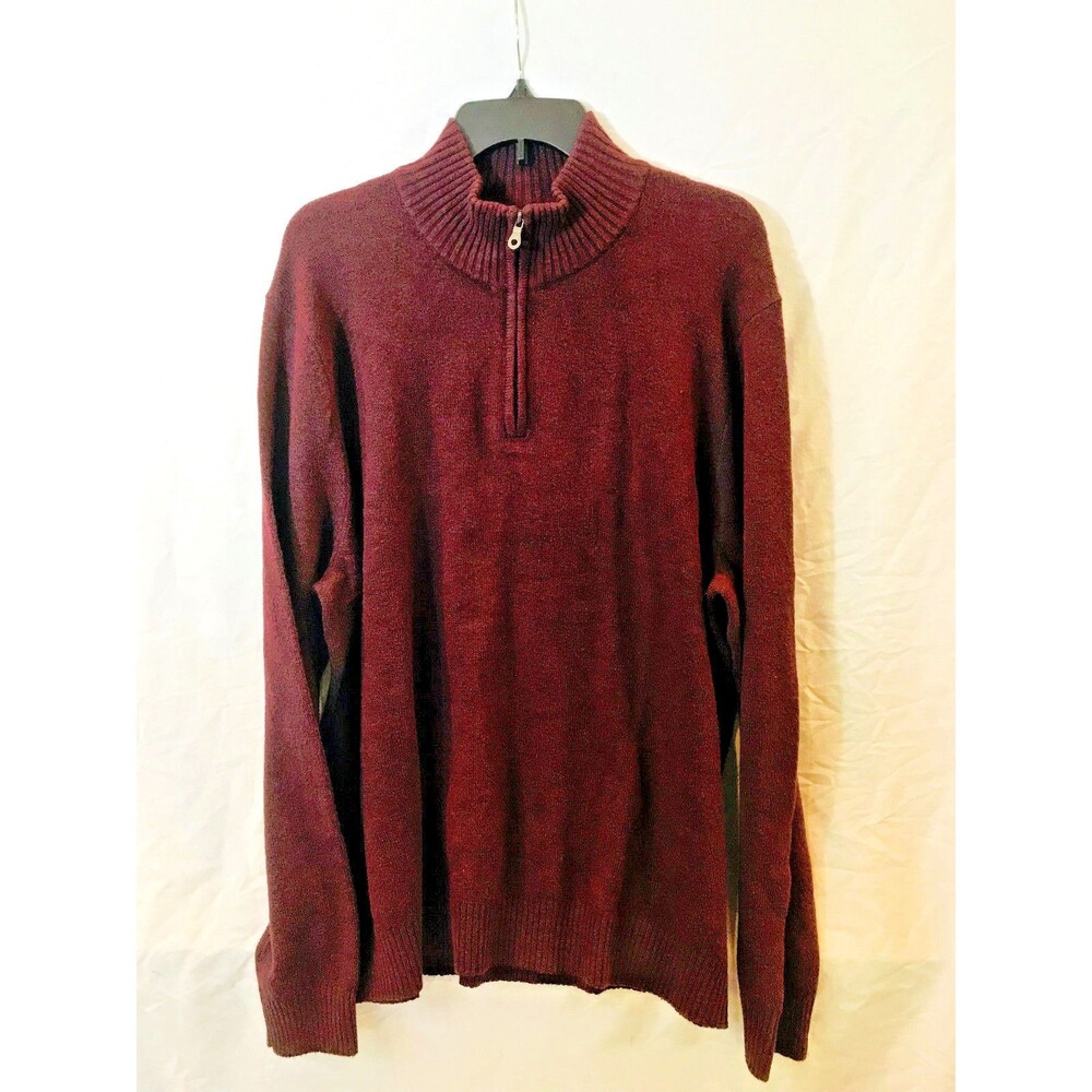 NWT Croft & Barrow 1/4 Zip Mockneck Pullover Sweater Burgandy 4XB Big and Tall